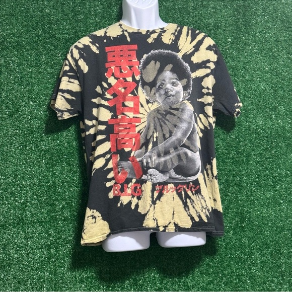 Black and Tan Short Sleeve Tee with Dynamic Design biggie smalls - Picture 1 of 3